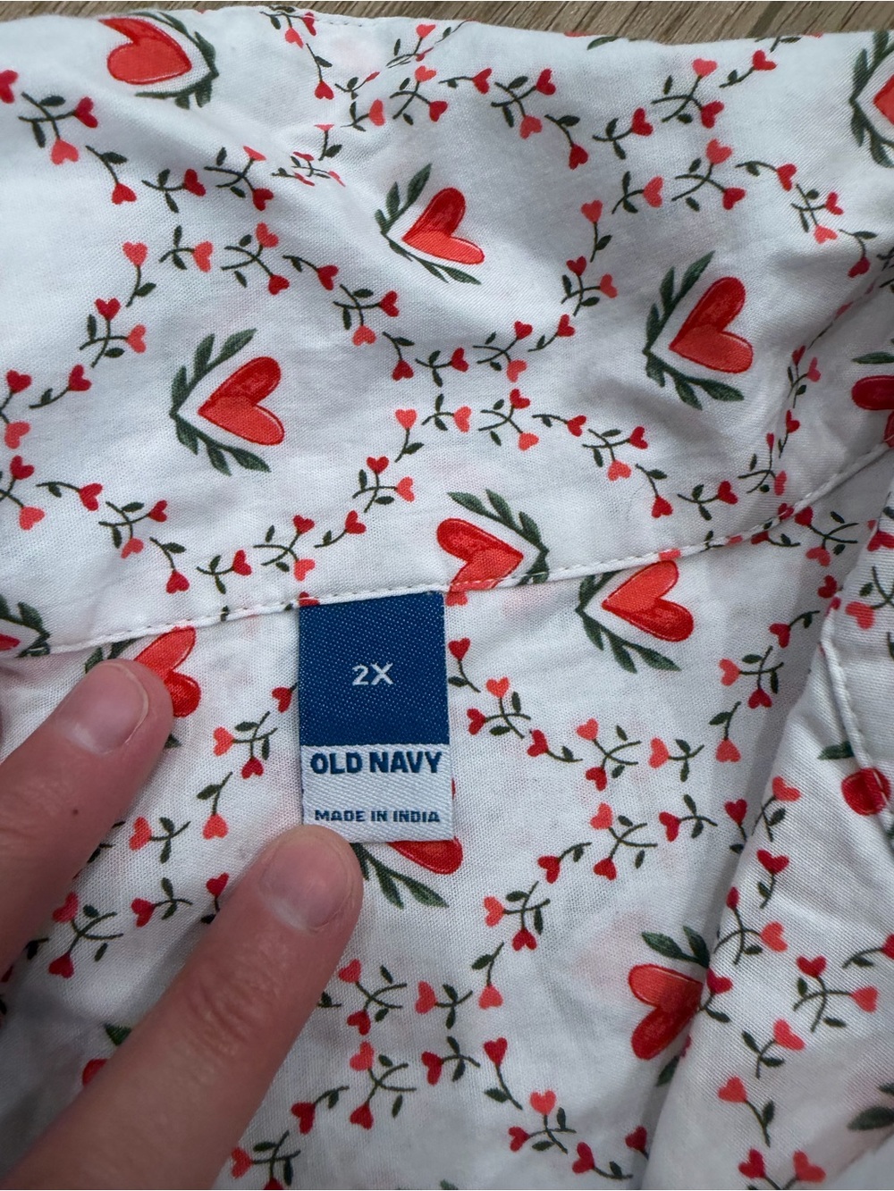 Old Navy White and Red heart Floral Pajama Set - 100% Cotton - Picture 4 of 9